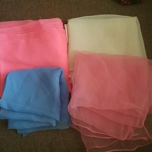 4 vintage hair scarves